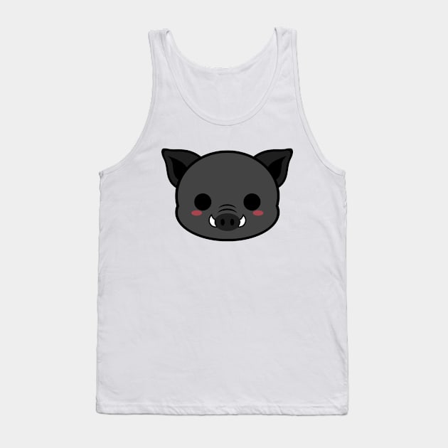 Cute Black Boar Tank Top by alien3287